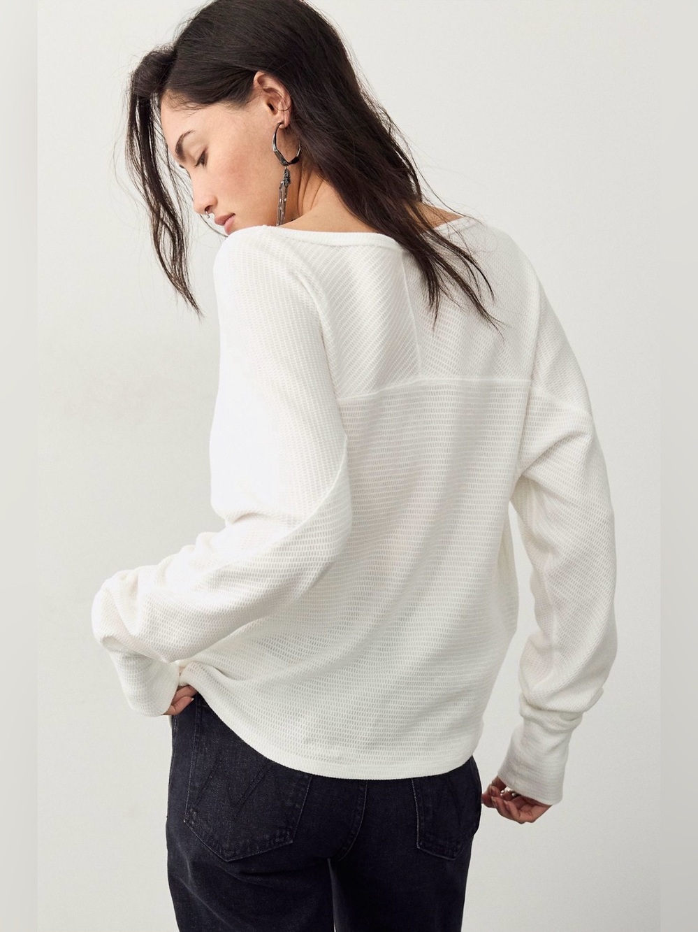 Free People We The Free Jess Long Sleeve - Clean Ivory - Picture 5 of 9
